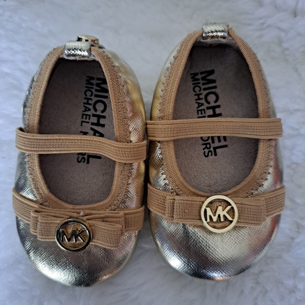 Michael Kors Baby Mara Lux Gold Ballet Flats‎ Size 2